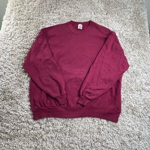 Jerzees Mens Made in USA Maroon Crewneck Sweatshirt